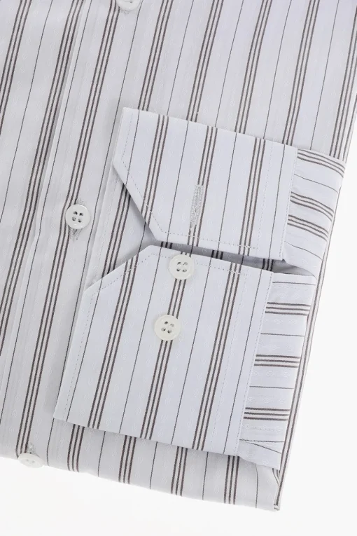 Camicia in Cotone con Motivo a Righe Balanced>Corneliani Sale