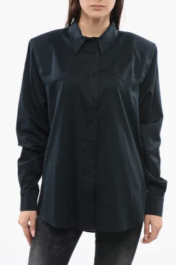 Clearance Camicia in Cotone con Spalline Imbottite Donna Camicie