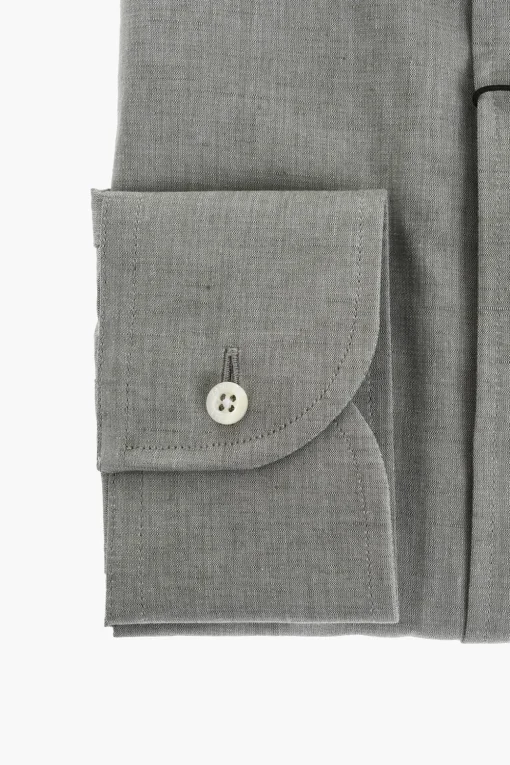 Camicia in Cotone e Lino con Collo Francese>Corneliani Discount