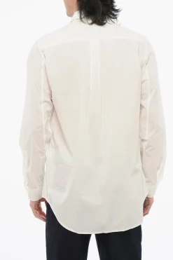 Camicia in Cotone e Nylon a Tinta Unita con Taschino>Ten C Fashion