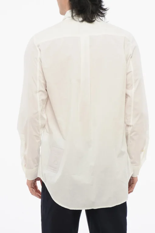 Camicia in Cotone e Nylon a Tinta Unita con Taschino>Ten C Fashion