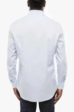 Best Camicia in Cotone Jacquard con Logo Ricamato Uomo Camicie