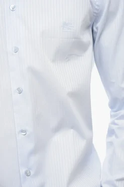 Best Camicia in Cotone Jacquard con Logo Ricamato Uomo Camicie