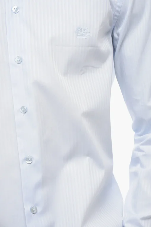 Best Camicia in Cotone Jacquard con Logo Ricamato Uomo Camicie