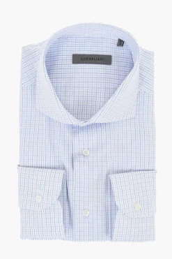 Camicia in Cotone Leggero a Quadretti>Corneliani Fashion