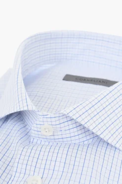 Camicia in Cotone Leggero a Quadretti>Corneliani Fashion