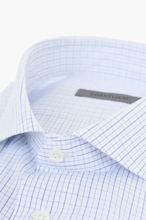 Camicia in Cotone Leggero a Quadretti>Corneliani Fashion