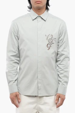 Camicia in Cotone NATLOVER con Ricamo Openwork>Off-White Clearance
