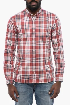New Camicia In Cotone OXFORD A Quadri Uomo Camicie