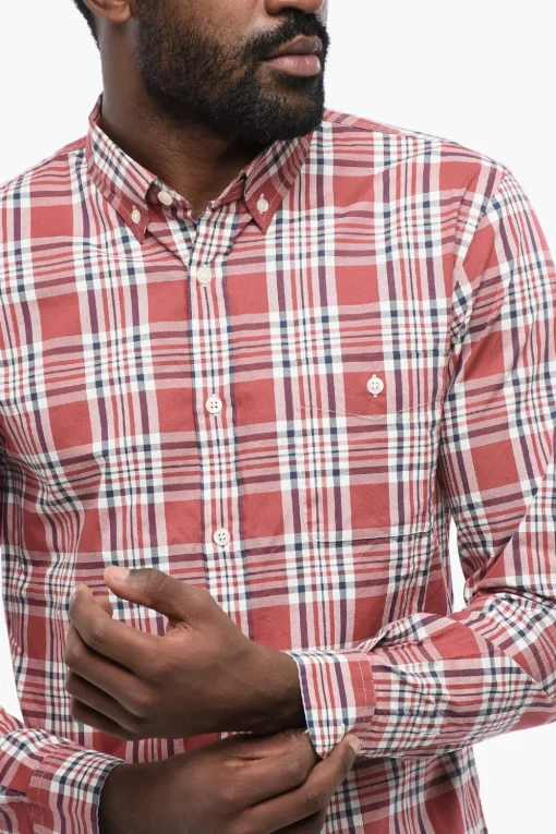 New Camicia In Cotone OXFORD A Quadri Uomo Camicie