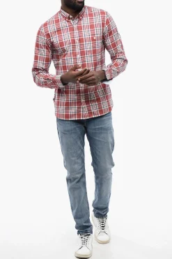 New Camicia In Cotone OXFORD A Quadri Uomo Camicie