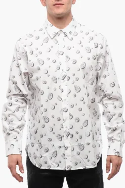 New Camicia in Cotone PEARL & JEWELLERY con Collo Francese Uomo Camicie