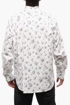 New Camicia in Cotone PEARL & JEWELLERY con Collo Francese Uomo Camicie