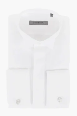 Discount Camicia in Cotone Twill con Collo Wing Tip Uomo Camicie