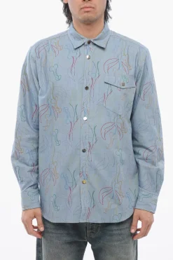 Camicia in Cotone Twill Stampato con Taschino>Viktor & Rolf New