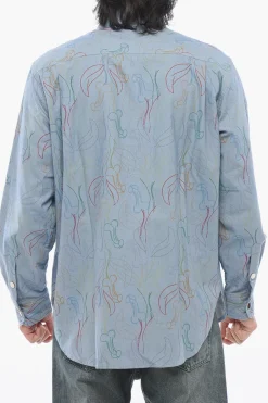 Camicia in Cotone Twill Stampato con Taschino>Viktor & Rolf New