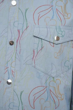 Camicia in Cotone Twill Stampato con Taschino></noscript>Viktor & Rolf New