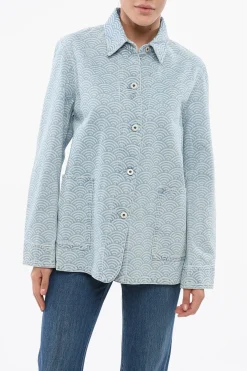 Camicia in Denim con Motivo Seigaiha>Kenzo Discount