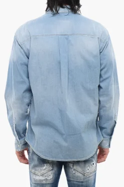 Online Camicia in Denim con Motivo Star Uomo Camicie