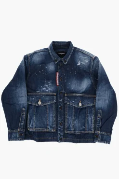 Camicia in Denim Effetto Vintage Button Down>Dsquared2 Kids Outlet