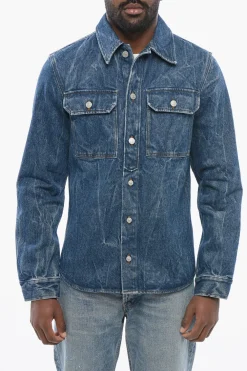 Best Camicia in Denim Lavaggio Scuro con Taschini Uomo Camicie