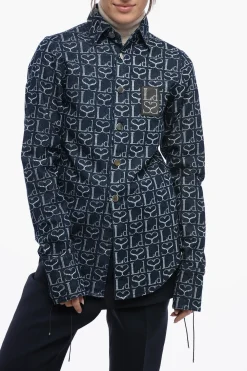 Camicia in Denim Monogram con Polsini Lace-up>Ludovic de Saint Sernin Discount