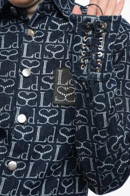 Camicia in Denim Monogram con Polsini Lace-up>Ludovic de Saint Sernin Discount