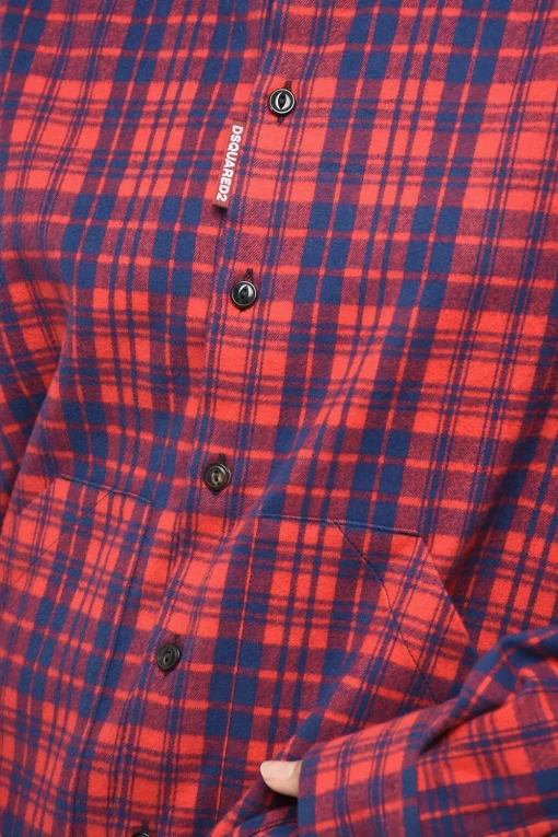 Hot Camicia in Flanella di Cotone con Motivo Tartan Donna Camicie