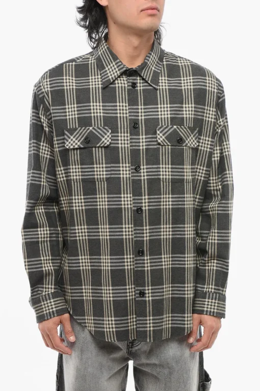 Camicia in Flanella di Cotone Motivo Tartan>1989 Studio Discount