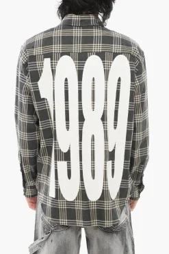 Camicia in Flanella di Cotone Motivo Tartan>1989 Studio Discount