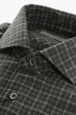 Camicia in Flanella di Cotone a Quadri>Corneliani Clearance