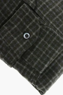 Camicia in Flanella di Cotone a Quadri></noscript>Corneliani Clearance