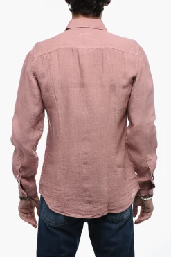 Hot Camicia In Lino A Maiche Lunghe Uomo Camicie
