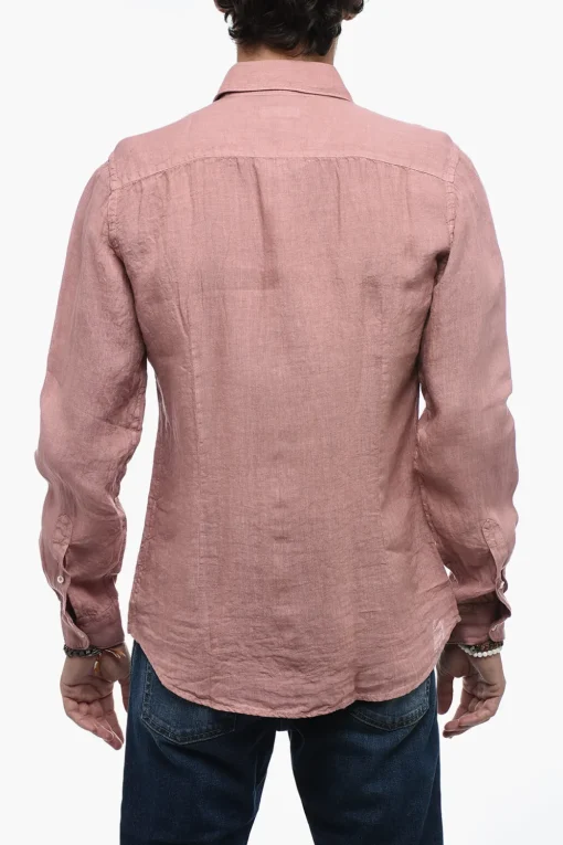 Hot Camicia In Lino A Maiche Lunghe Uomo Camicie
