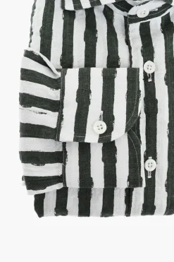 Camicia in Lino a Righe Bicolore></noscript>Corneliani Fashion