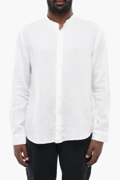 Camicia In Lino Con Collo Coreano>Altea Clearance