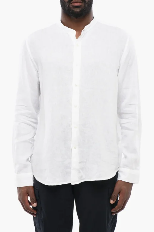 Camicia In Lino Con Collo Coreano>Altea Clearance
