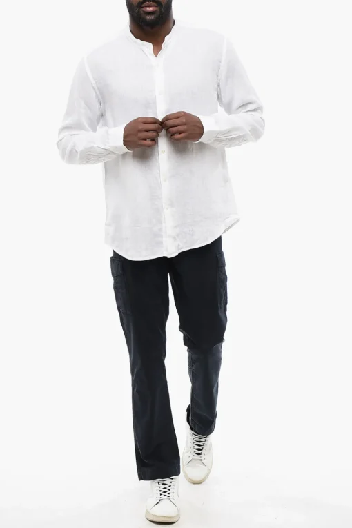 Camicia In Lino Con Collo Coreano>Altea Clearance