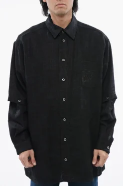 Camicia In Lino Con Maniche Removibili>Off-White Fashion