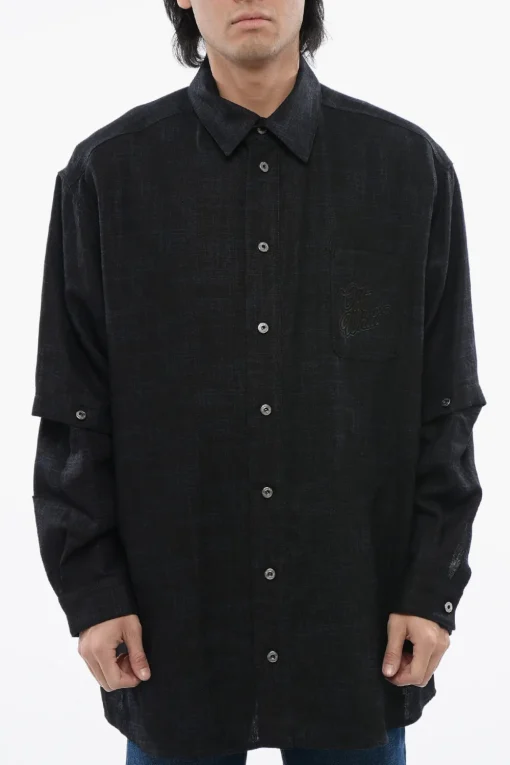 Camicia In Lino Con Maniche Removibili>Off-White Fashion
