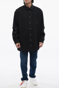 Camicia In Lino Con Maniche Removibili></noscript>Off-White Fashion
