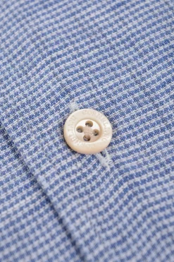 Camicia in Lino con Motivo Micro Pied de Poule></noscript>Corneliani Clearance