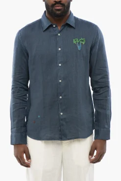 Camicia In Lino Con Ricamo>Altea Fashion