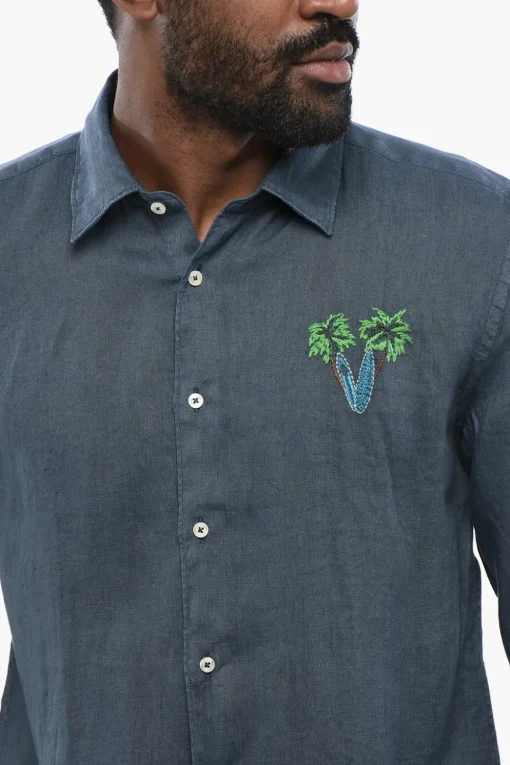 Camicia In Lino Con Ricamo>Altea Fashion