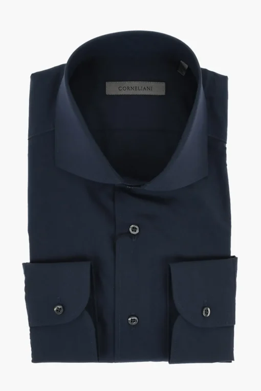 Camicia in Misto Cotone a Tinta Unita>Corneliani New