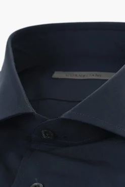 Camicia in Misto Cotone a Tinta Unita>Corneliani New