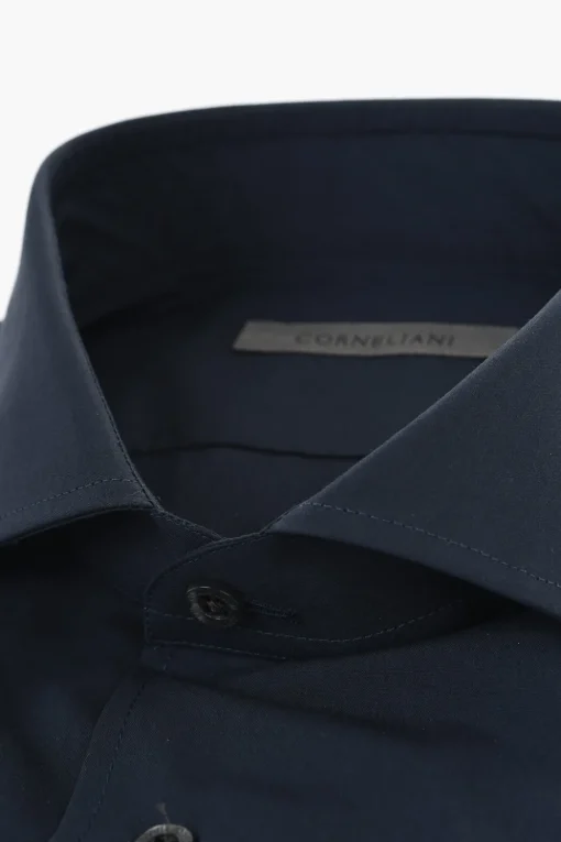 Camicia in Misto Cotone a Tinta Unita>Corneliani New