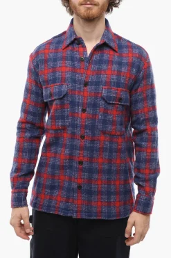 Clearance Camicia in Misto Lana WESTER COLOR con Tasche Utility Uomo Camicie