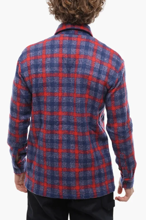 Clearance Camicia in Misto Lana WESTER COLOR con Tasche Utility Uomo Camicie