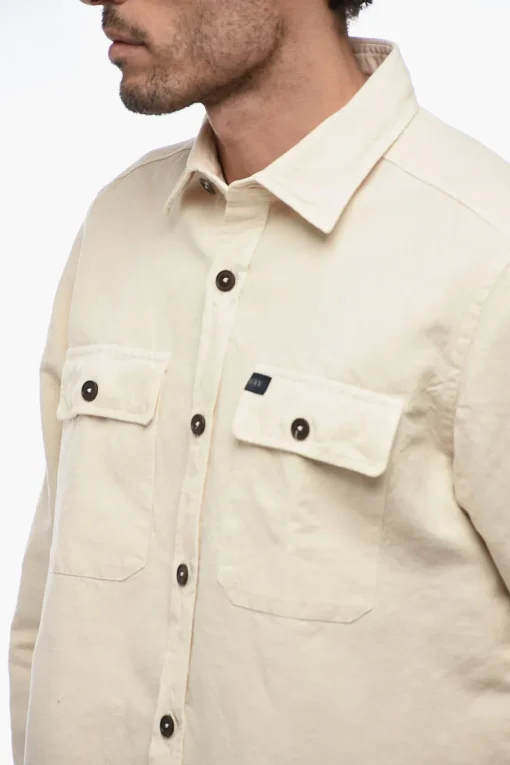 New Camicia In Misto Lino A Maniche Lunghe Uomo Camicie